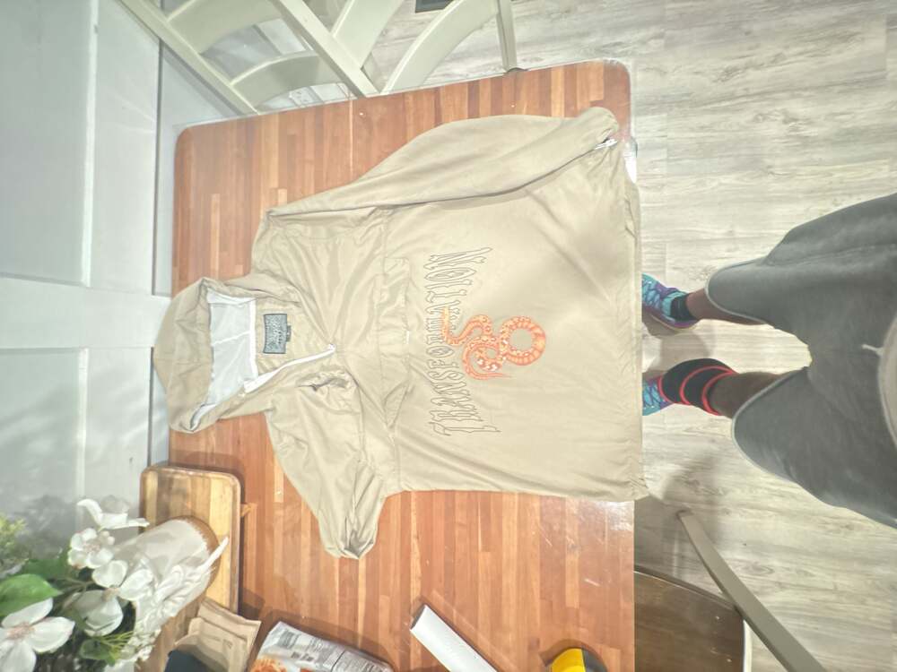 Brooklyn Cloth Transformation Snake Graphic Tan Anorak Quarter-Zip Hoodie